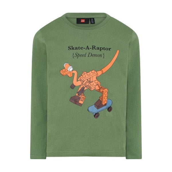 LEGO T-shirt DONKER KAKIGROEN (LWTAYLOR 701 - Maat 104)