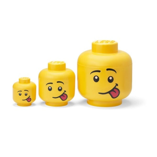 LEGO Opbergbox Hoofd Silly (Set 3 stuks)