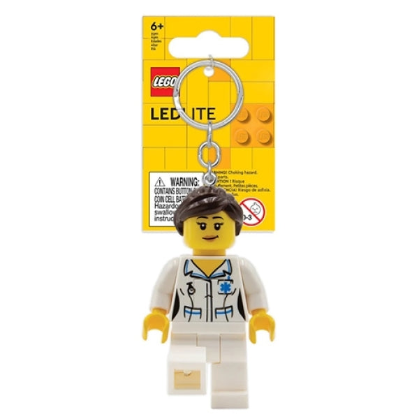 LEGO LED Sleutelhanger Verpleegster Wit Uniform