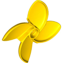DUPLO Propeller 4 Bladen Gebogen GEEL