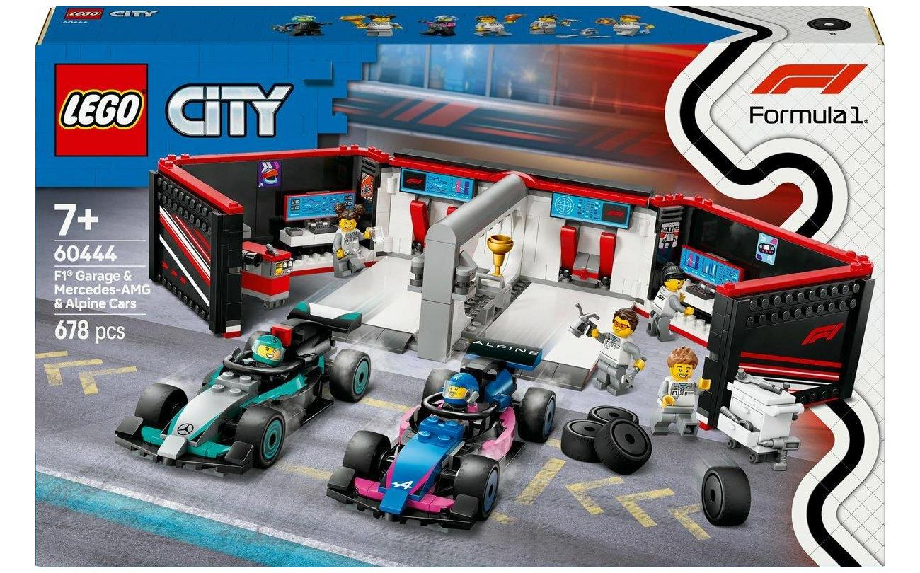 LEGO 60444 F1 Garage met Mercedes-AMG en Alpine Auto's