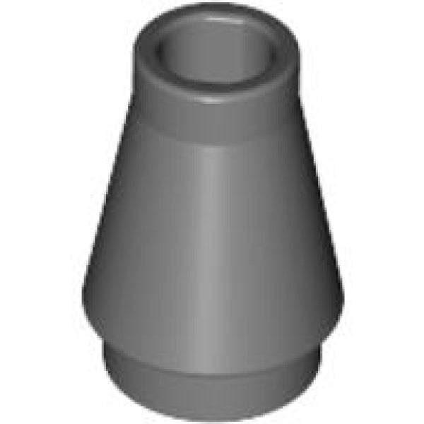LEGO Cone 1x1 DONKERGRIJS (100 stuks)