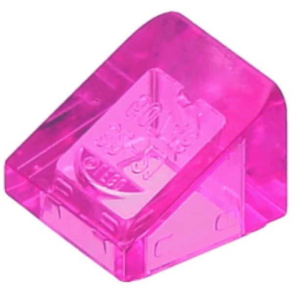 LEGO Dakpan 30 1x1 TRANSPARANT DONKERROZE (100 stuks)