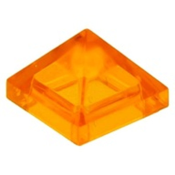 LEGO Dakpan 45 1x1 Piramide TRANSPARANT ORANJE (100 stuks)