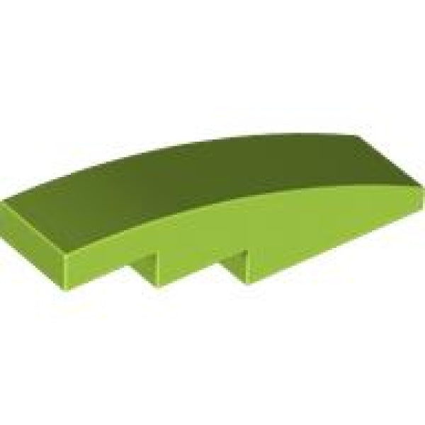 LEGO Dakpan Curved 4x1 LIMEGROEN (100 stuks)
