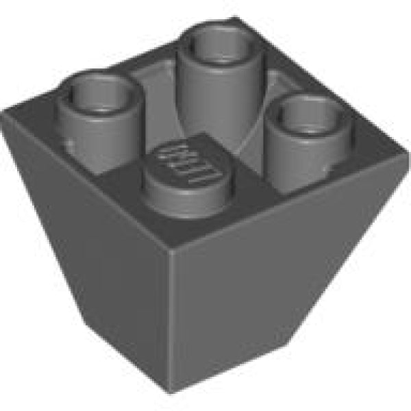 LEGO Dakpan 45 2x2 Double Convex Inverted DONKERGRIJS (100 stuks