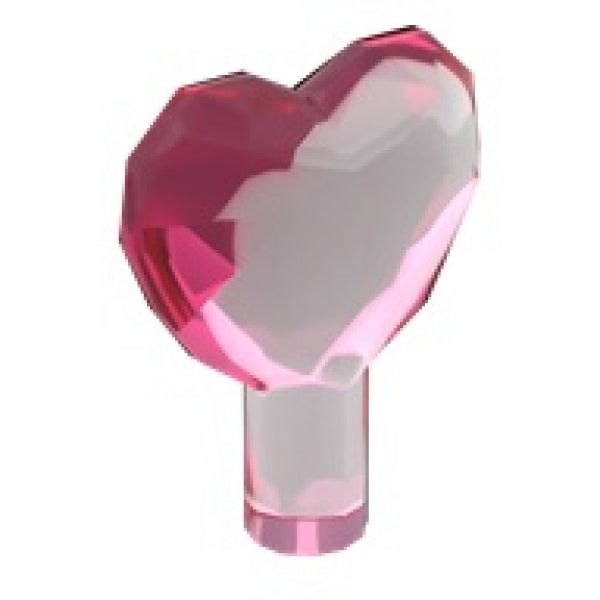 LEGO Juweel Hart TRANSPARANT DONKERROZE (10 stuks)