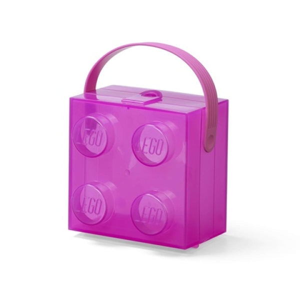 LEGO Lunchbox Brick 4 met Handvat TRANSPARANT PAARS