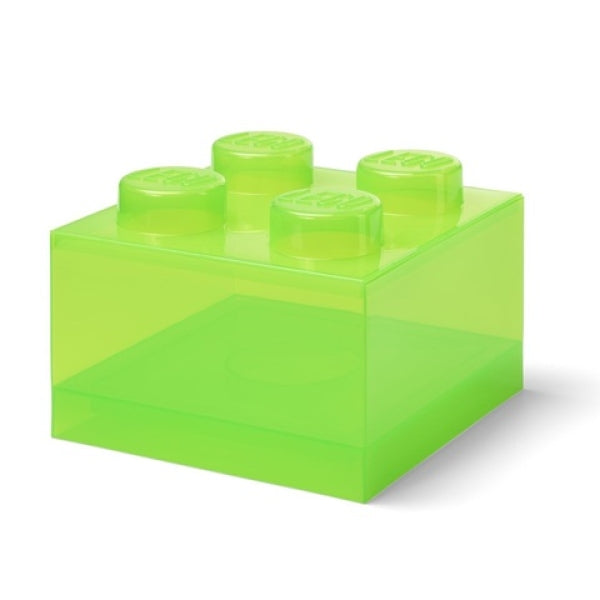 LEGO Opbergbox 4 met Deksel TRANSNEON GROEN