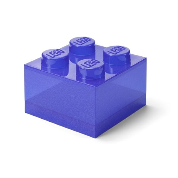 LEGO Opbergbox 4 met Deksel GLITTER TRANSPARANT PAARS