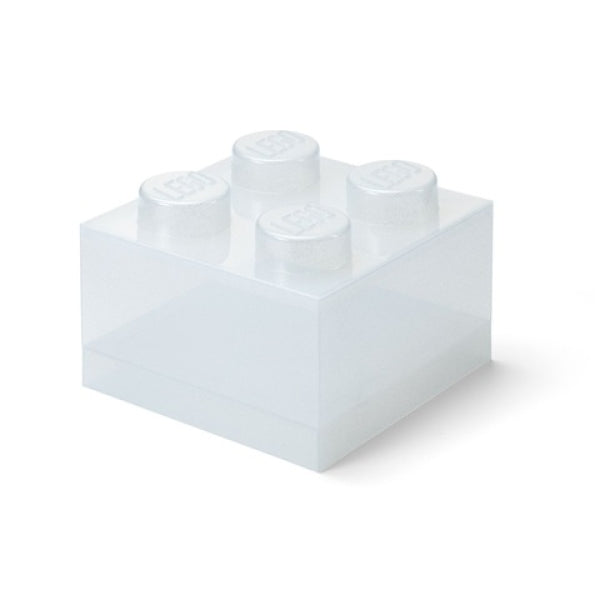 LEGO Opbergbox 4 met Deksel GLITTER TRANSPARANT