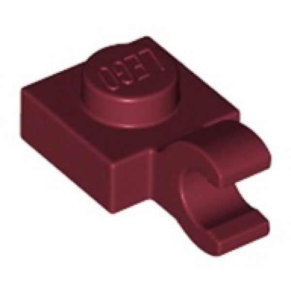 LEGO Plaat 1x1 met Open O Clip Hor.Grip DONKERROOD (100 stuks)