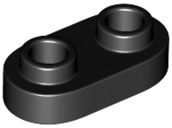 LEGO Plaat 1x2 Afgerond ZWART (100 stuks)