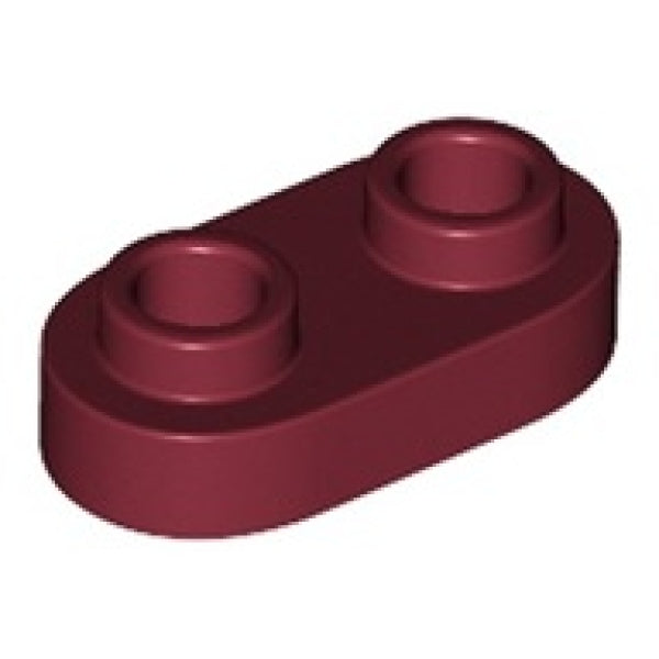 LEGO Plaat 1x2 Afgerond DONKERROOD (100 stuks)