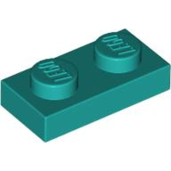 LEGO Plaat 1x2 DONKERTURQUOISE (100 stuks)
