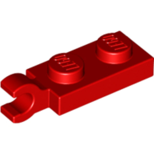 LEGO Plaat 1x2 met Clip Horizontaal ROOD (100 stuks)
