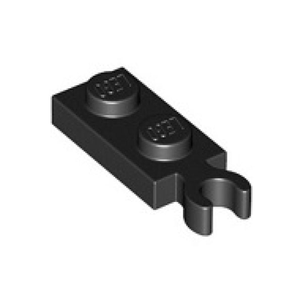 LEGO Plaat 1x2 met Clip Verticaal ZWART (100 stuks)