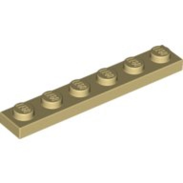 LEGO Plaat 1x6 BEIGE (100 stuks)