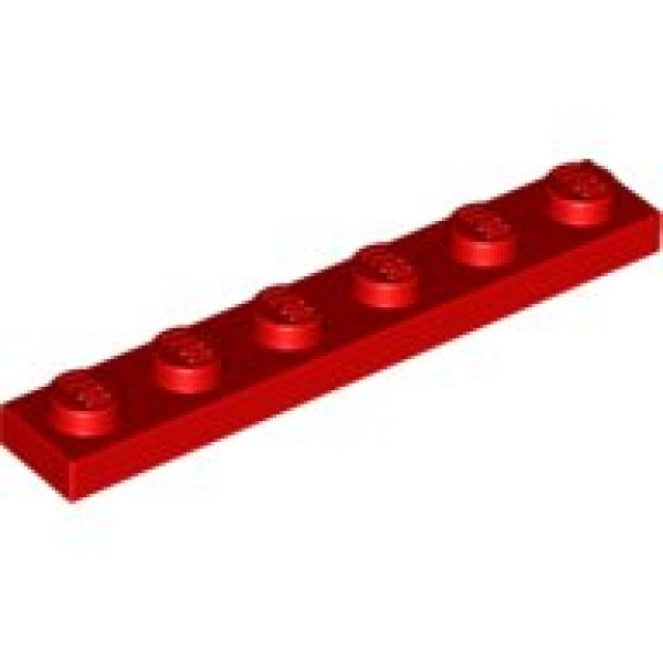 LEGO Plaat 1x6 ROOD (100 stuks)