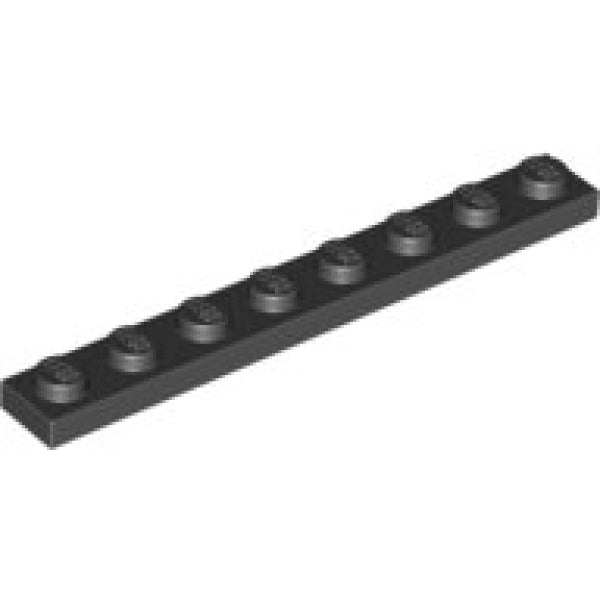 LEGO Plaat 1x8 ZWART (100 stuks)