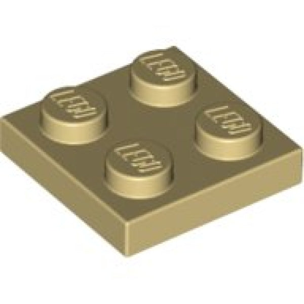 LEGO Plaat 2x2 BEIGE (100 stuks)