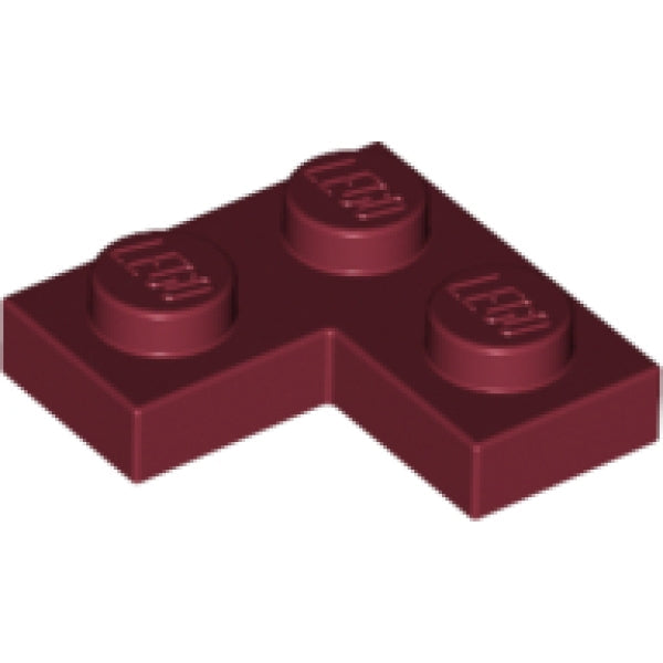 LEGO Plaat 2x2 Hoek DONKERROOD (100 stuks)