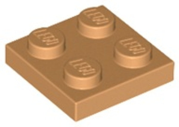LEGO Plaat 2x2 NOUGAT (100 stuks)