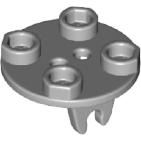 LEGO Plaat 2x2 Rond met Wielhouder LICHTGRIJS (100 stuks)