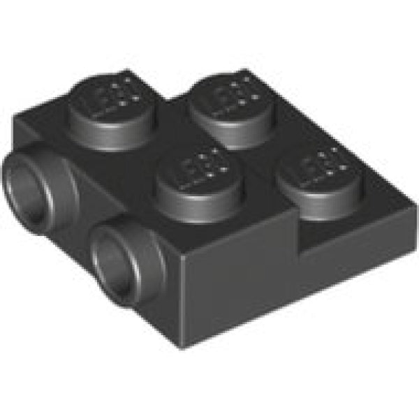 LEGO Plaat 2x2x2/3 met Zij-noppen ZWART (100 stuks)