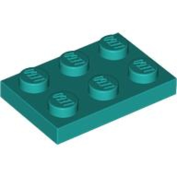 LEGO Plaat 2x3 DONKERTURQUOISE (100 stuks)
