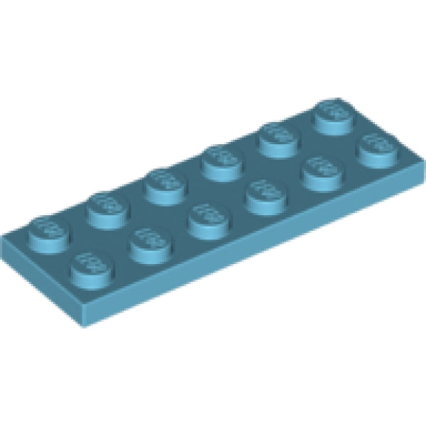 LEGO Plaat 2x6 AZUURBLAUW (100 stuks)