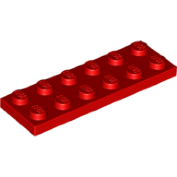 LEGO Plaat 2x6 ROOD (100 stuks)