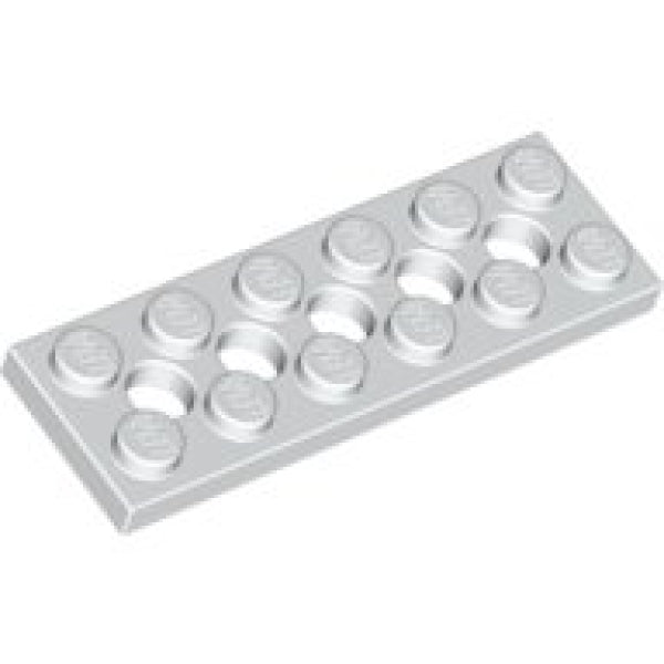 LEGO Plaat 2x6 met Gaten WIT (10 stuks)