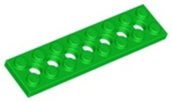 LEGO Plaat 2x8 met Gaten HELDERGROEN (100 stuks)