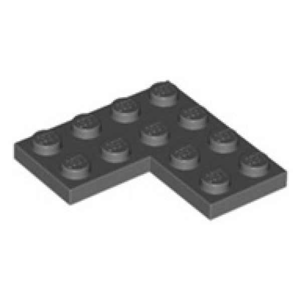 LEGO Plaat 4x4 Hoek DONKERGRIJS (100 stuks)