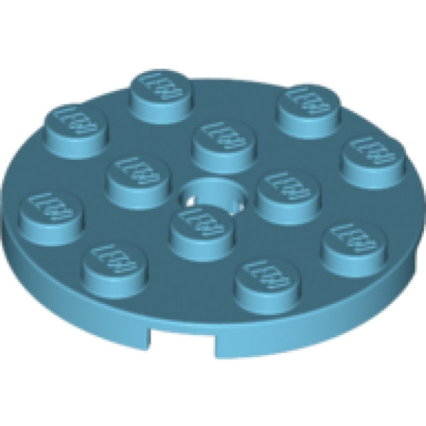 LEGO Plaat 4x4 Rond AZUURBLAUW (100 stuks)