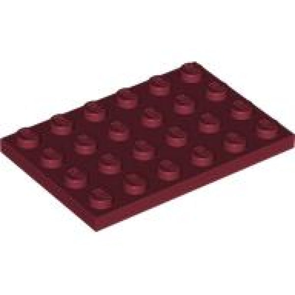 LEGO Plaat 4x6 DONKERROOD (100 stuks)