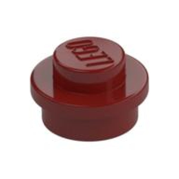 LEGO Plaat Rond 1x1 DONKERROOD (100 stuks)