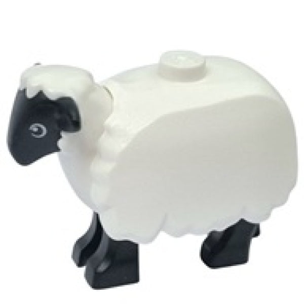 LEGO Schaap met Zwart Hoofd en Poten WIT