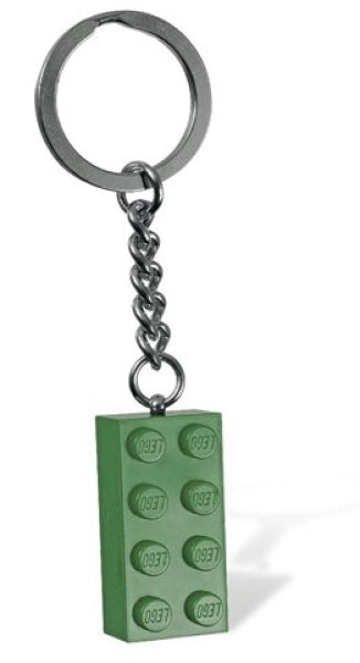 LEGO Sleutelhanger Steen 2x4 DONKERGROEN