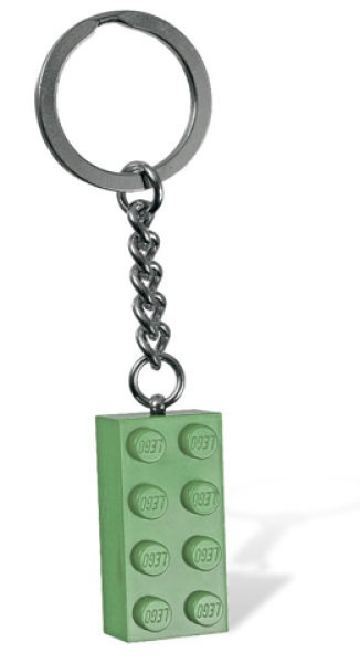 LEGO Sleutelhanger Steen 2x4 ZANDGROEN