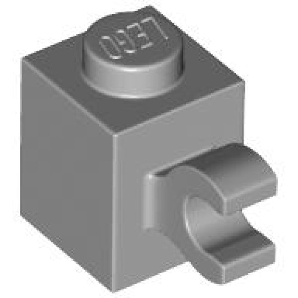 LEGO Steen 1x1 met Clip Hor.Grip LICHTGRIJS (100 stuks)