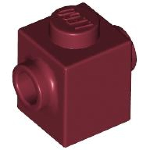 LEGO Steen 1x1 met 2 Zij-noppen DONKERROOD (100 stuks)