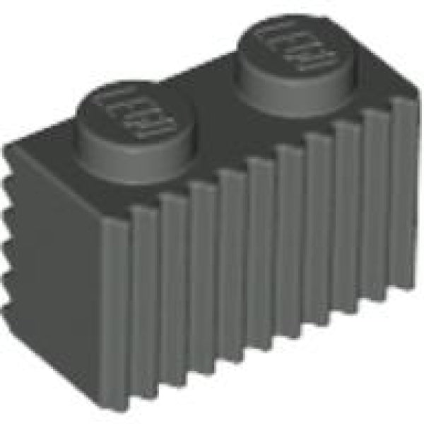 LEGO Steen 1x2 met Grill DONKERGRIJS (100 stuks)