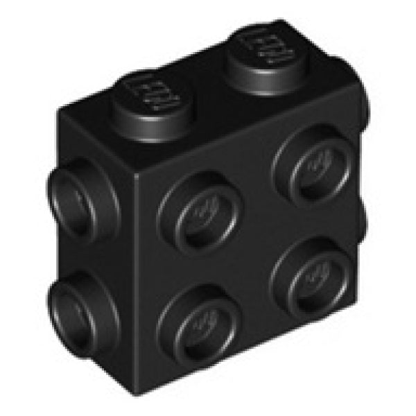 LEGO Steen 1x2x1 met Zij-noppen ZWART (100 stuks)