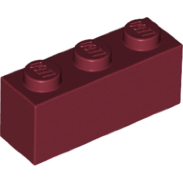 LEGO Steen 1x3 DONKERROOD (100 stuks)