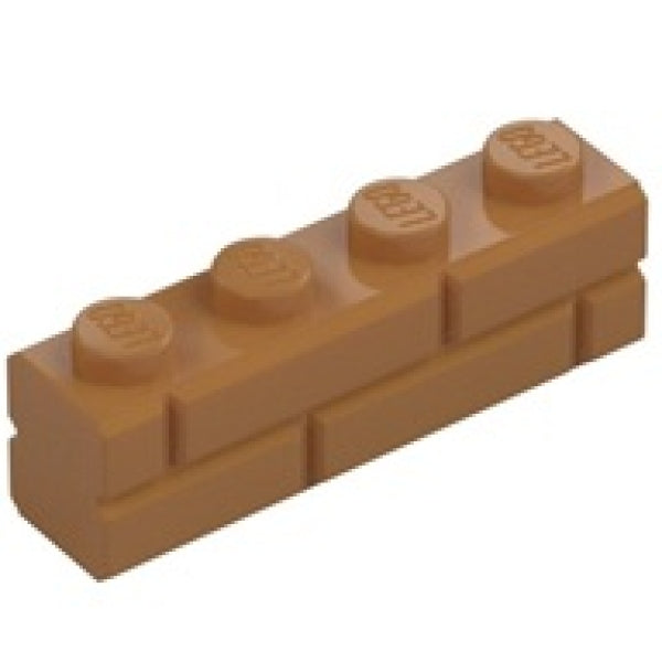 LEGO Steen 1x4 met Steenmotief NOUGAT (100 stuks)