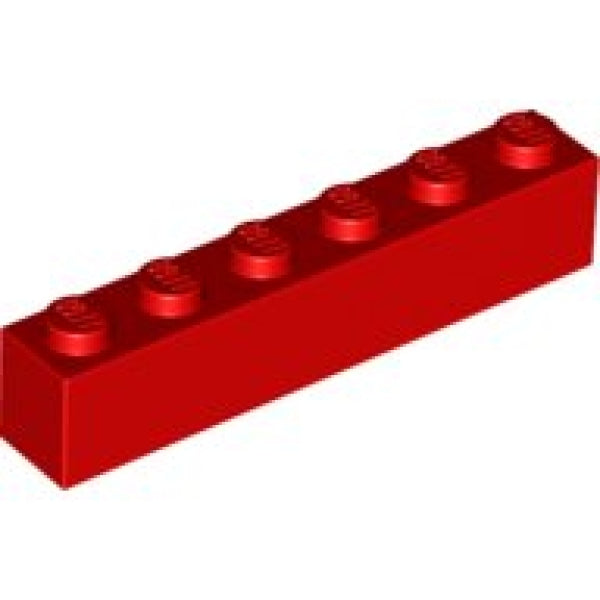 LEGO Steen 1x6 ROOD (100 stuks)