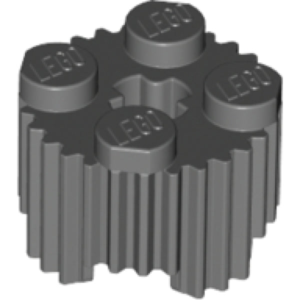 LEGO Steen 2x2 Rond met Grill DONKERGRIJS (100 stuks)