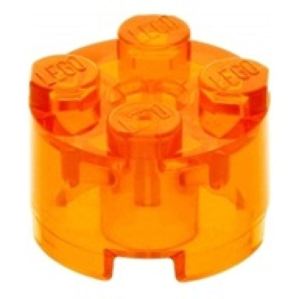 LEGO Steen 2x2 Rond TRANSPARANT ORANJE  (100 stuks)